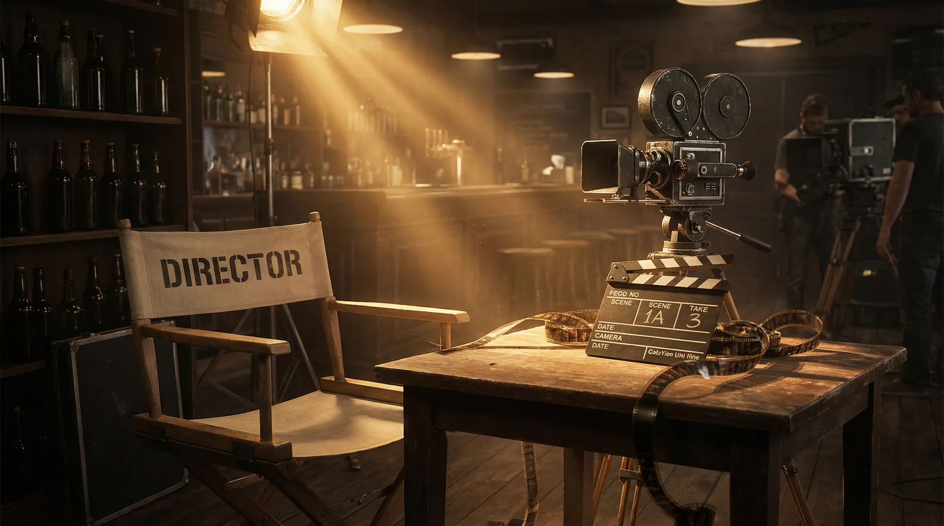 电影拍摄幕后场景 - 导演椅与场记板 蓝莓视频 幕后故事