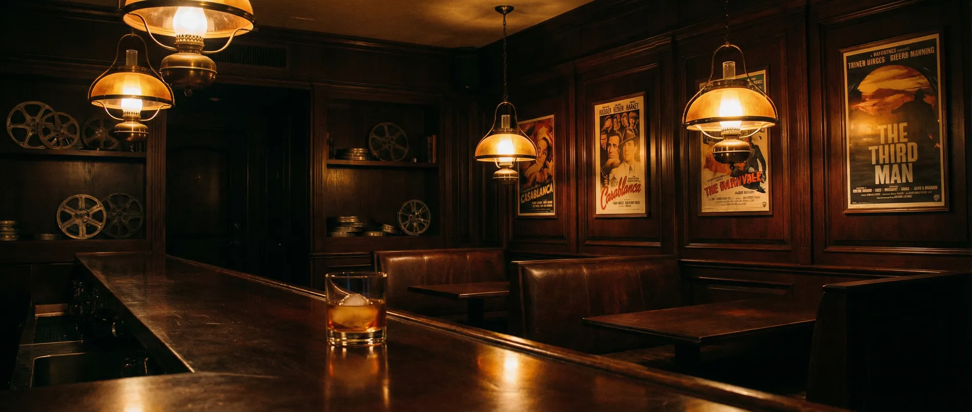 老式酒馆吧台上的威士忌杯与暖黄灯光 - 蓝莓视频 酒馆氛围